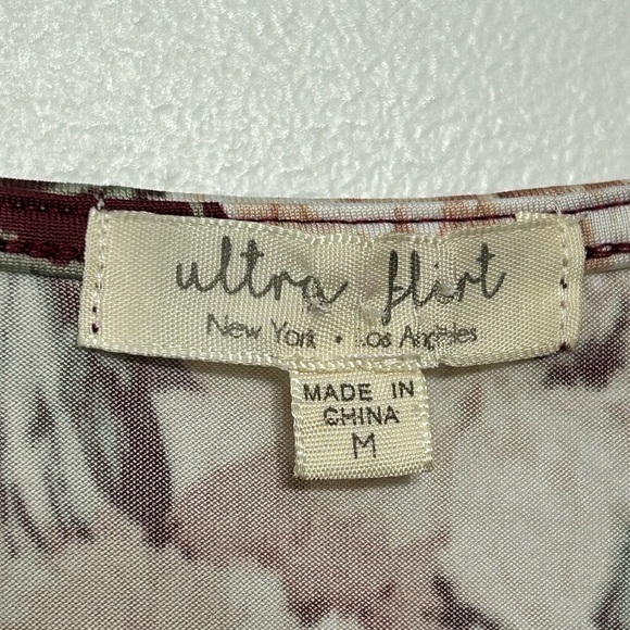 Vintage Y2K Floral Cinch Front Bell Sleeve Blouse by Ultra Flirt - Picture 11 of 14